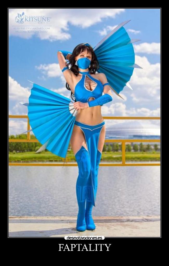 carteles mortal kombat fap fatality chica cosplay sexy juego video juego videojuego desmotivaciones