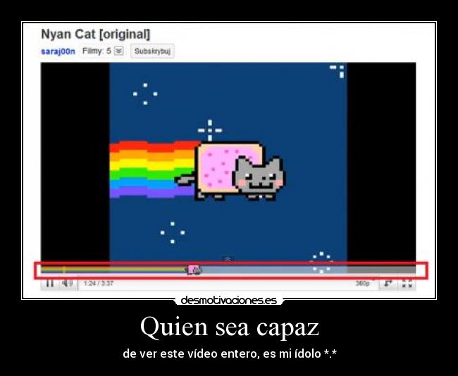 Quien sea capaz - de ver este vídeo entero, es mi ídolo *.*