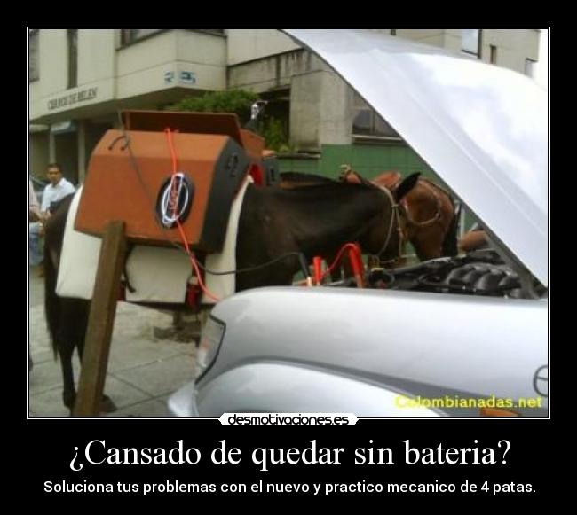 ¿Cansado de quedar sin bateria? - Soluciona tus problemas con el nuevo y practico mecanico de 4 patas.