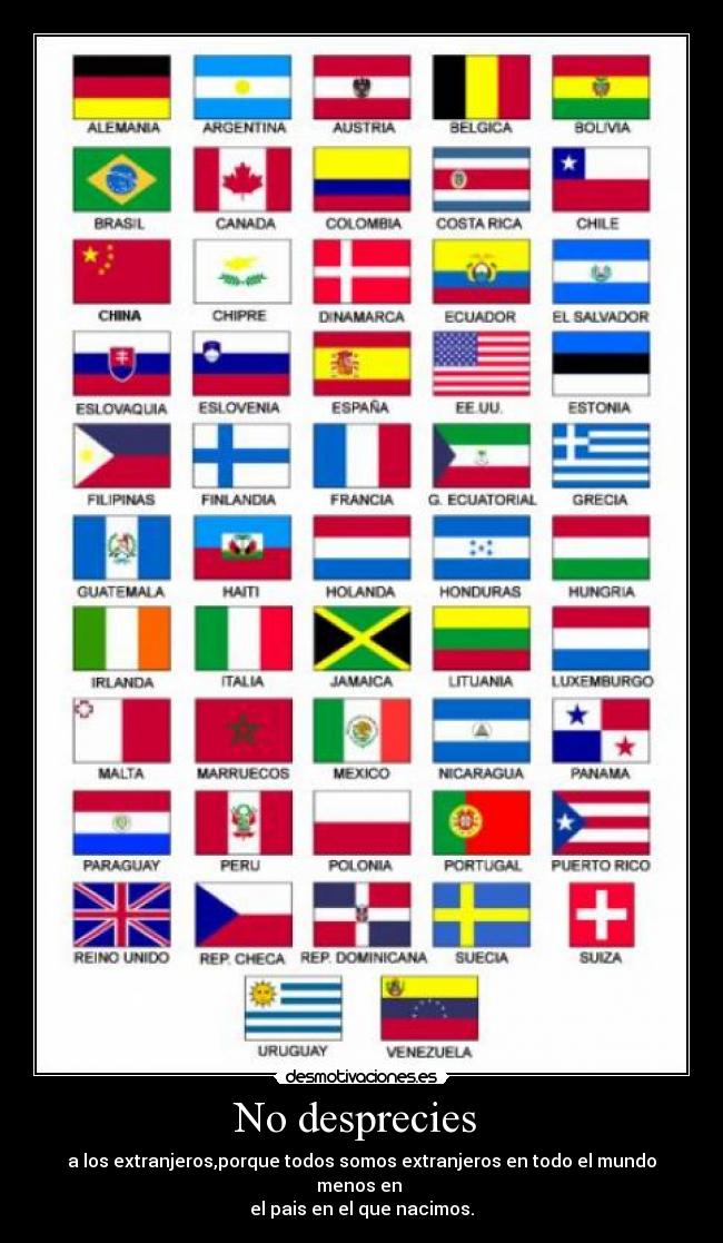 carteles extranjeros discriminacion racismo desprecio paises mundo nacer desmotivaciones