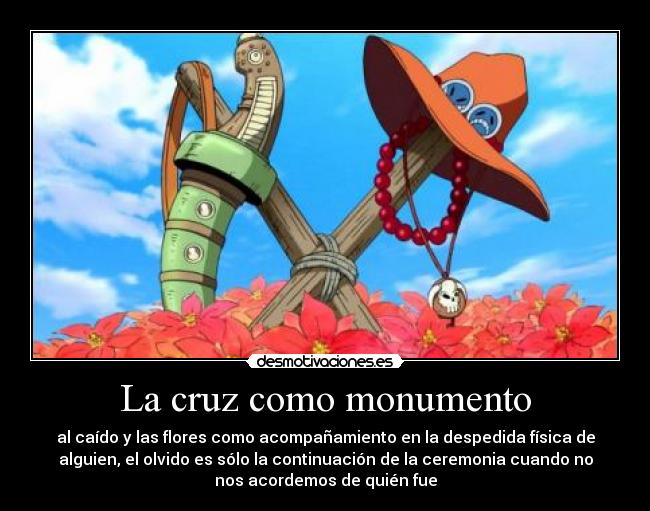 carteles cruz sombrero ace muerto one piece desmotivaciones
