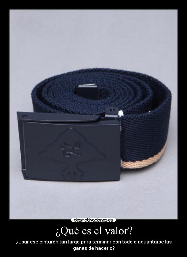 ¿Qué es el valor? - ¿Usar ese cinturón tan largo para terminar con todo o aguantarse las
ganas de hacerlo?