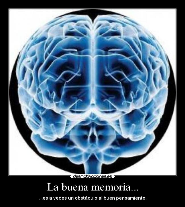 La buena memoria... - ...es a veces un obstáculo al buen pensamiento.