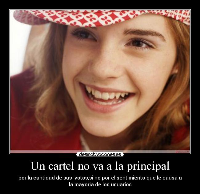 Un cartel no va a la principal -