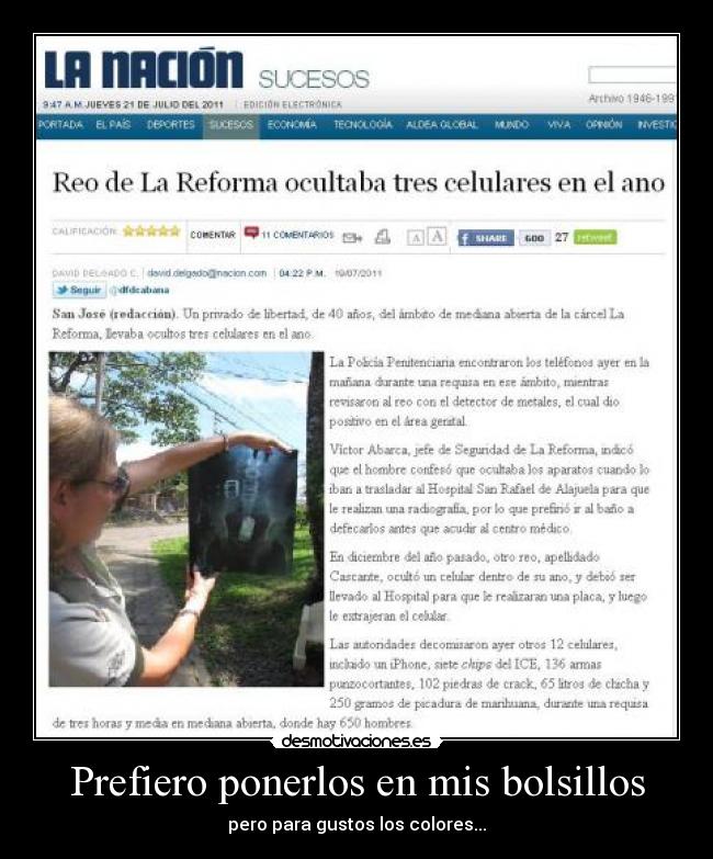 Prefiero ponerlos en mis bolsillos -