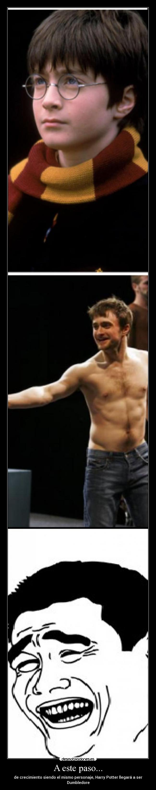 A este paso... - de crecimiento siendo el mismo personaje, Harry Potter llegará a ser Dumbledore
