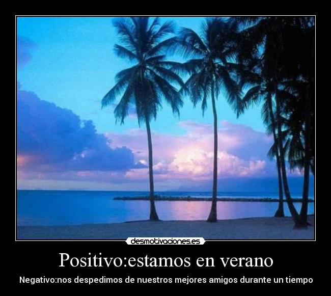 Positivo:estamos en verano - Negativo:nos despedimos de nuestros mejores amigos durante un tiempo