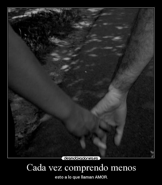 Cada vez comprendo menos - esto a lo que llaman AMOR.