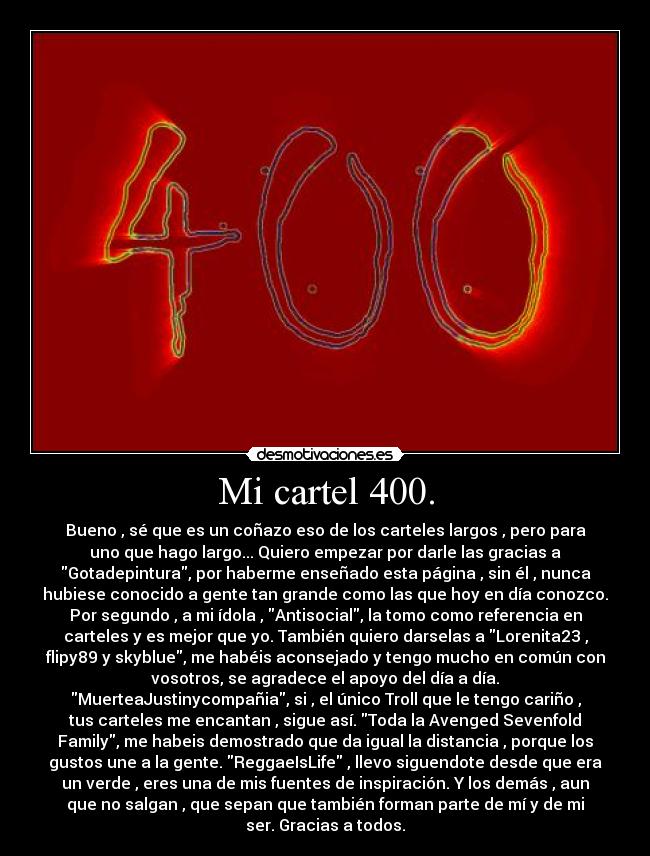 Mi cartel 400. -