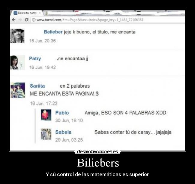 Biliebers - Y sú control de las matemáticas es superior