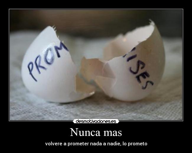 Nunca mas - volvere a prometer nada a nadie, lo prometo