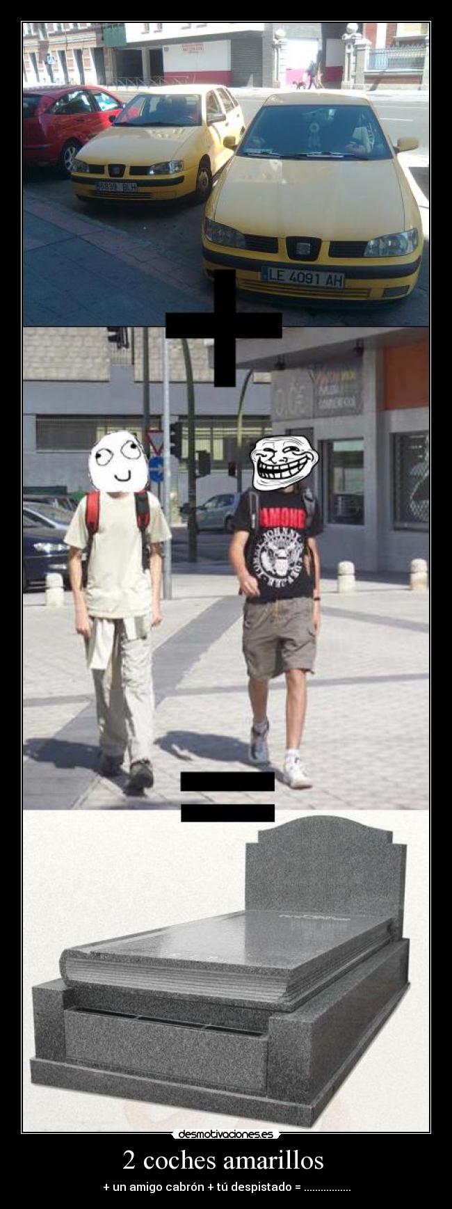 2 coches amarillos -