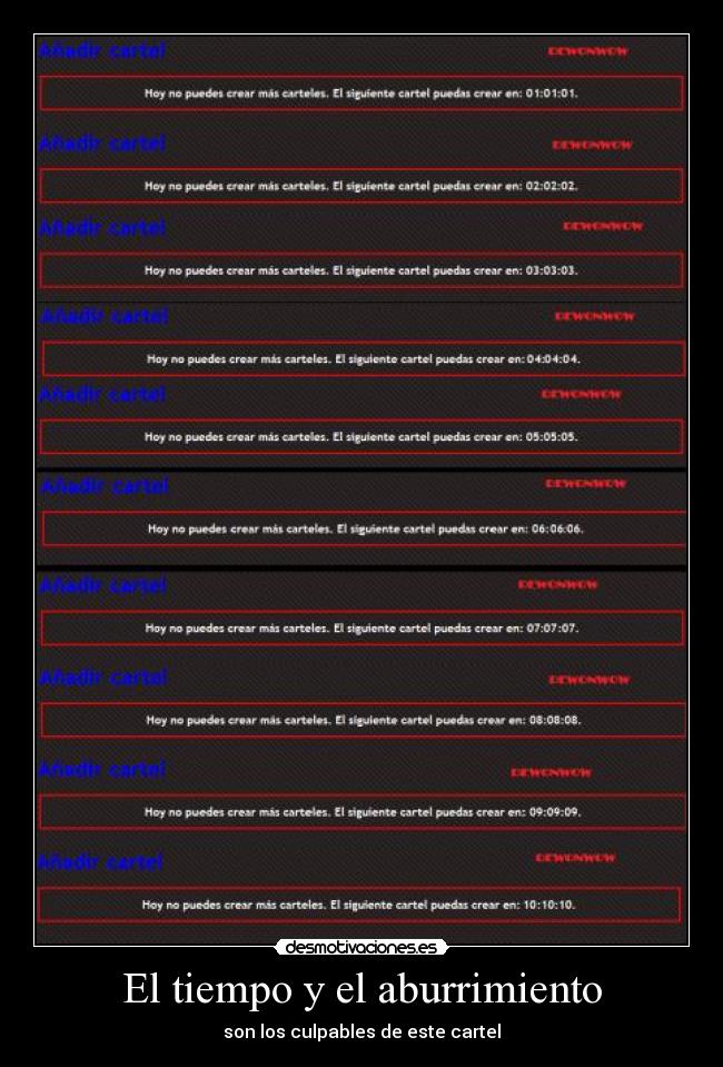 El tiempo y el aburrimiento -