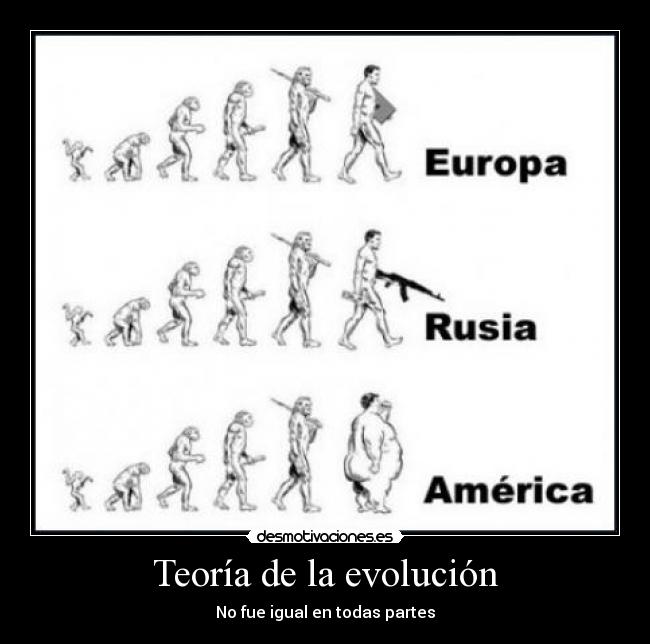 Teoría de la evolución - No fue igual en todas partes