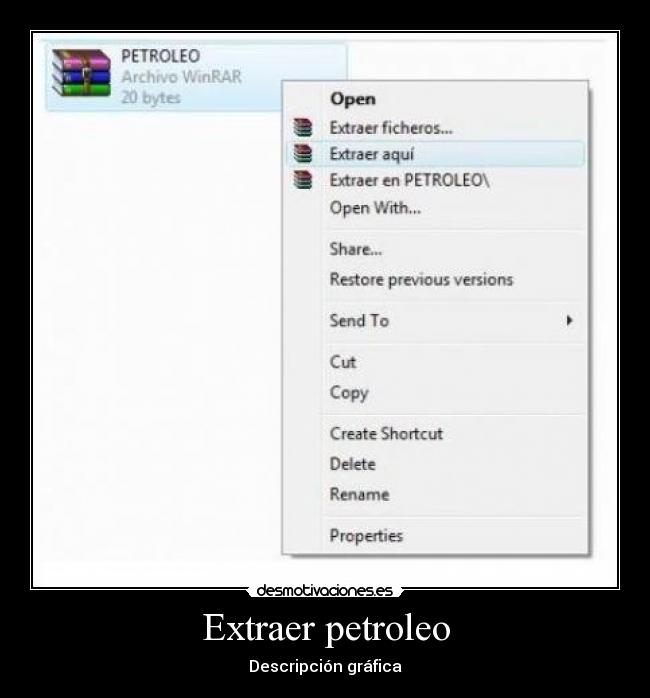 Extraer petroleo - Descripción gráfica