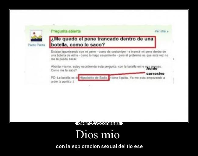 Dios mio  - con la exploracion sexual del tio ese