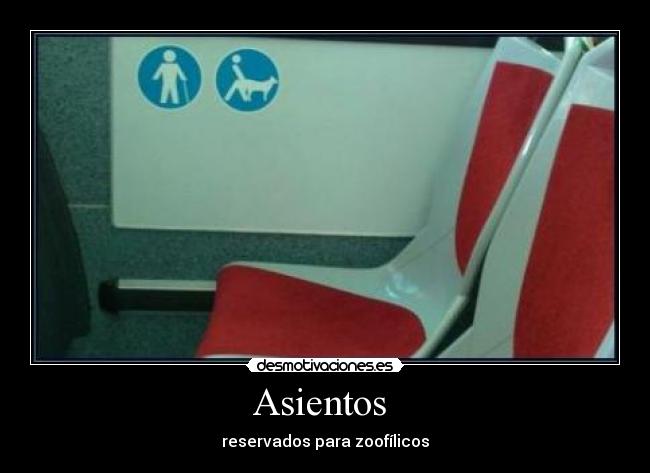 Asientos - reservados para zoofílicos
