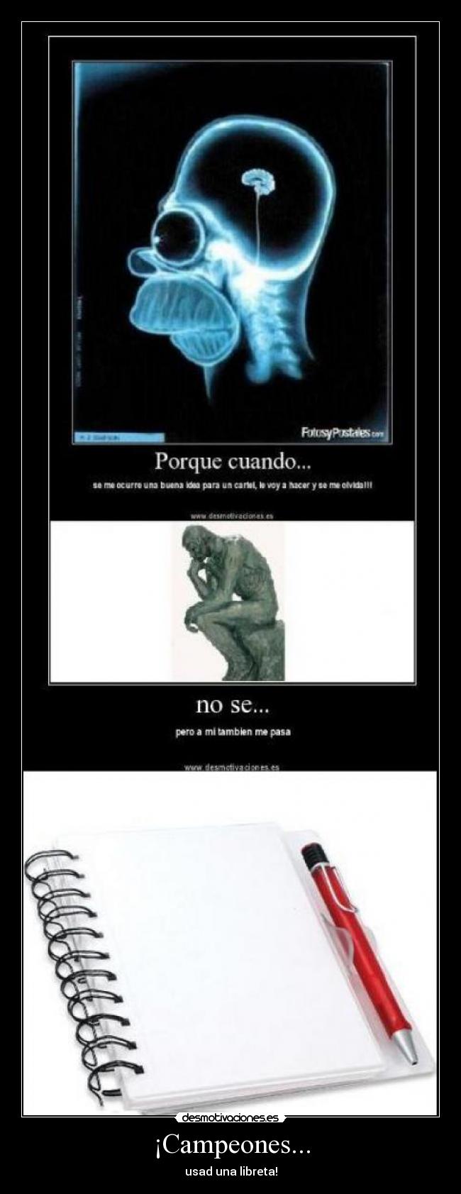 ¡Campeones... - usad una libreta!