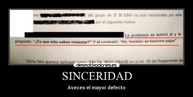 SINCERIDAD -