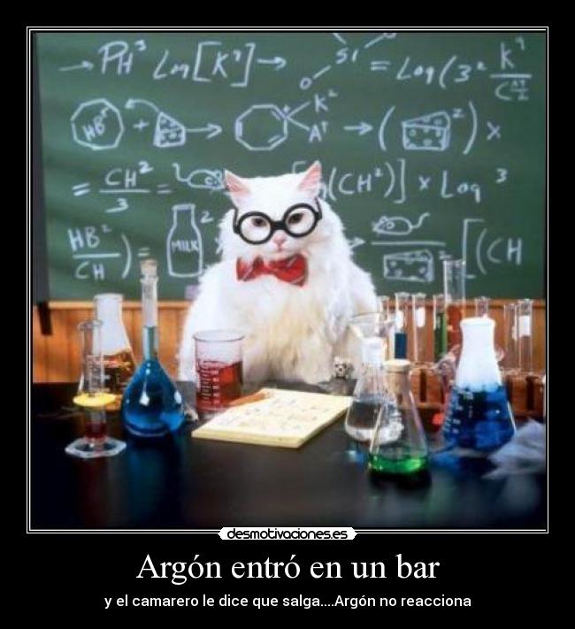 Argón entró en un bar - y el camarero le dice que salga....Argón no reacciona