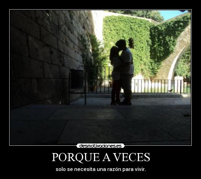 PORQUE A VECES - solo se necesita una razón para vivir.
