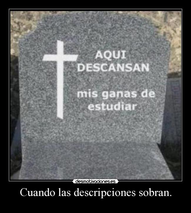 Cuando las descripciones sobran. - 