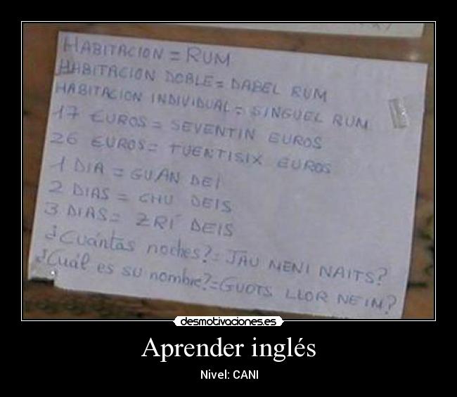 Aprender inglés - Nivel: CANI