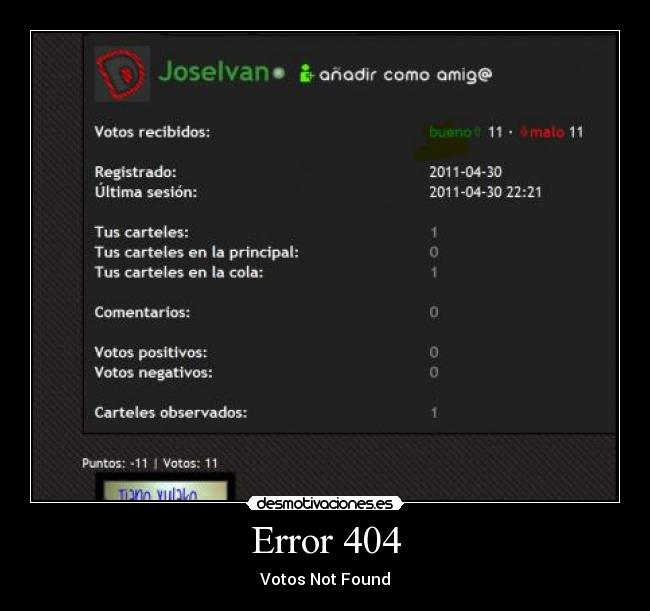 Error 404 - Votos Not Found