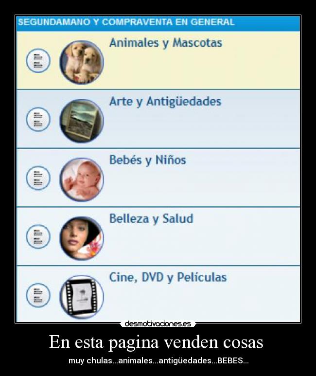En esta pagina venden cosas -