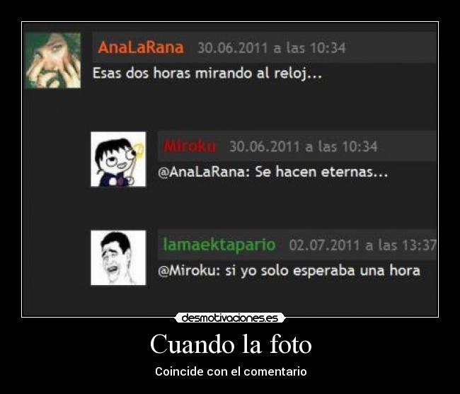 Cuando la foto - Coincide con el comentario