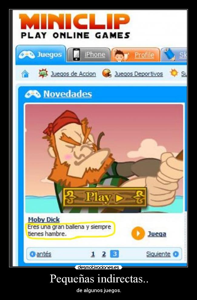 Pequeñas indirectas.. - de algunos juegos.