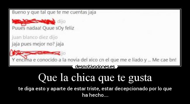 Que la chica que te gusta -