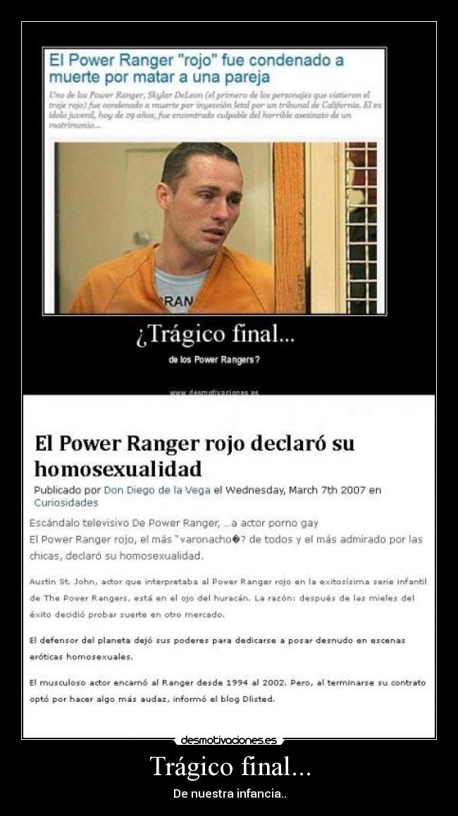 Trágico final... - De nuestra infancia..