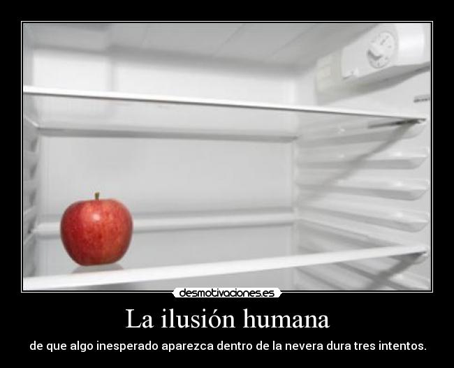 La ilusión humana - de que algo inesperado aparezca dentro de la nevera dura tres intentos.