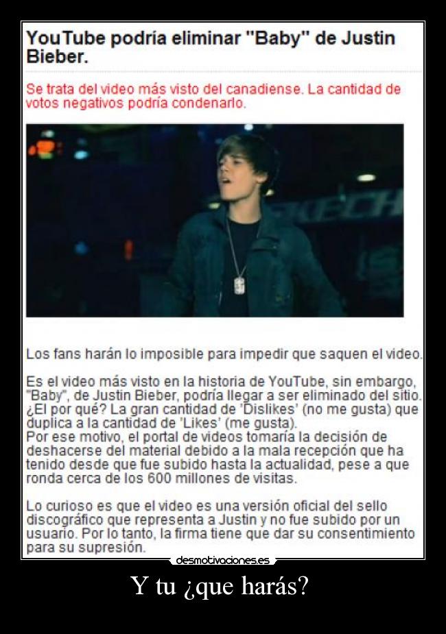 Y tu ¿que harás? -