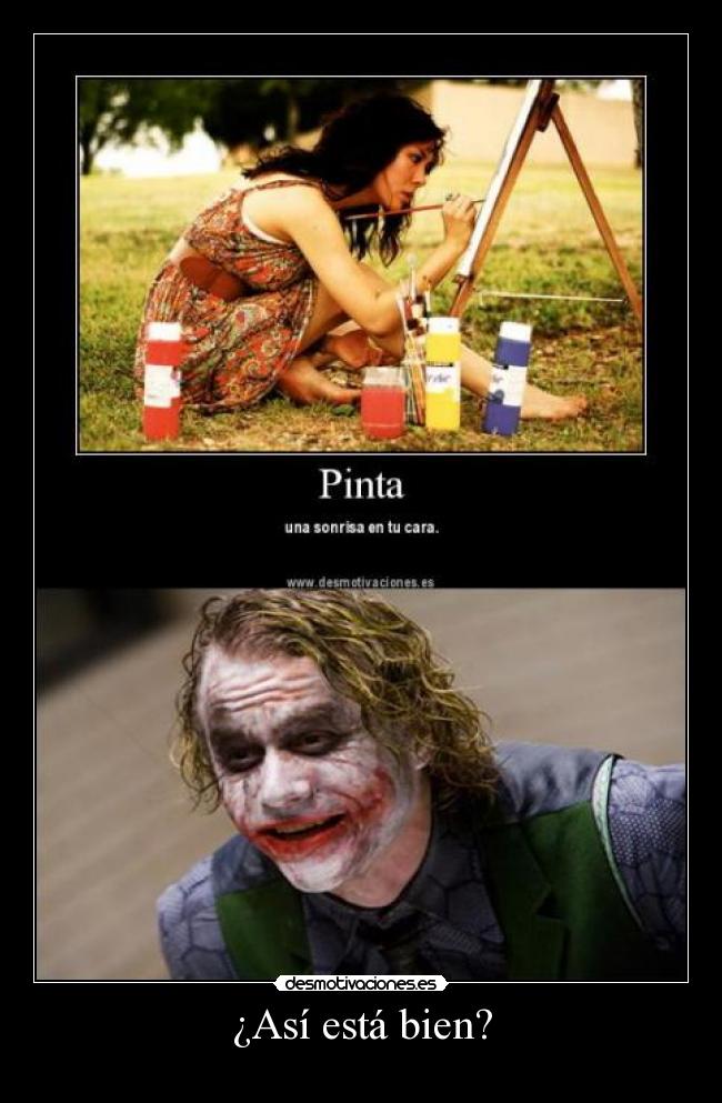 carteles joker sonrisa pintar cara desmotivaciones