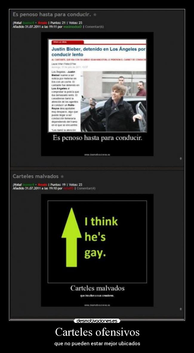 Carteles ofensivos - 