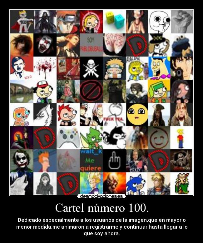 Cartel número 100. -