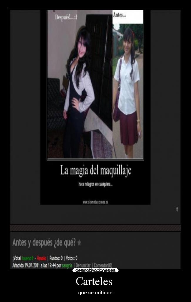 Carteles  - que se critican.