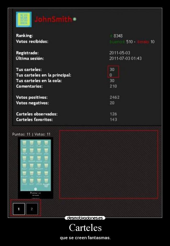Carteles - que se creen fantasmas.