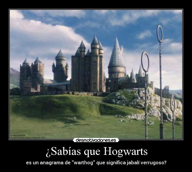 ¿Sabías que Hogwarts - es un anagrama de warthog que significa jabalí verrugoso?