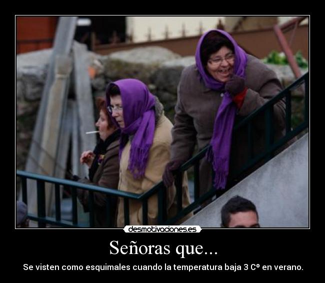Señoras que... - Se visten como esquimales cuando la temperatura baja 3 Cº en verano.