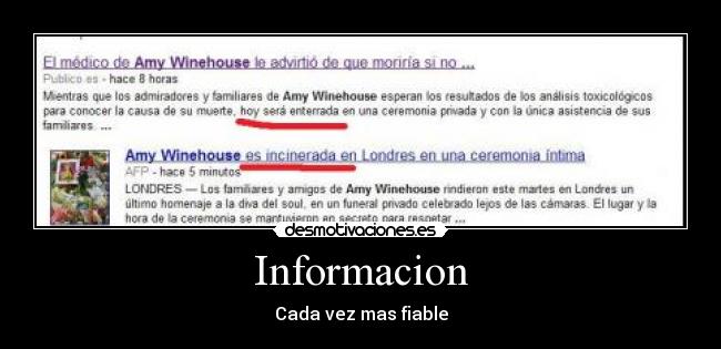 Informacion - Cada vez mas fiable