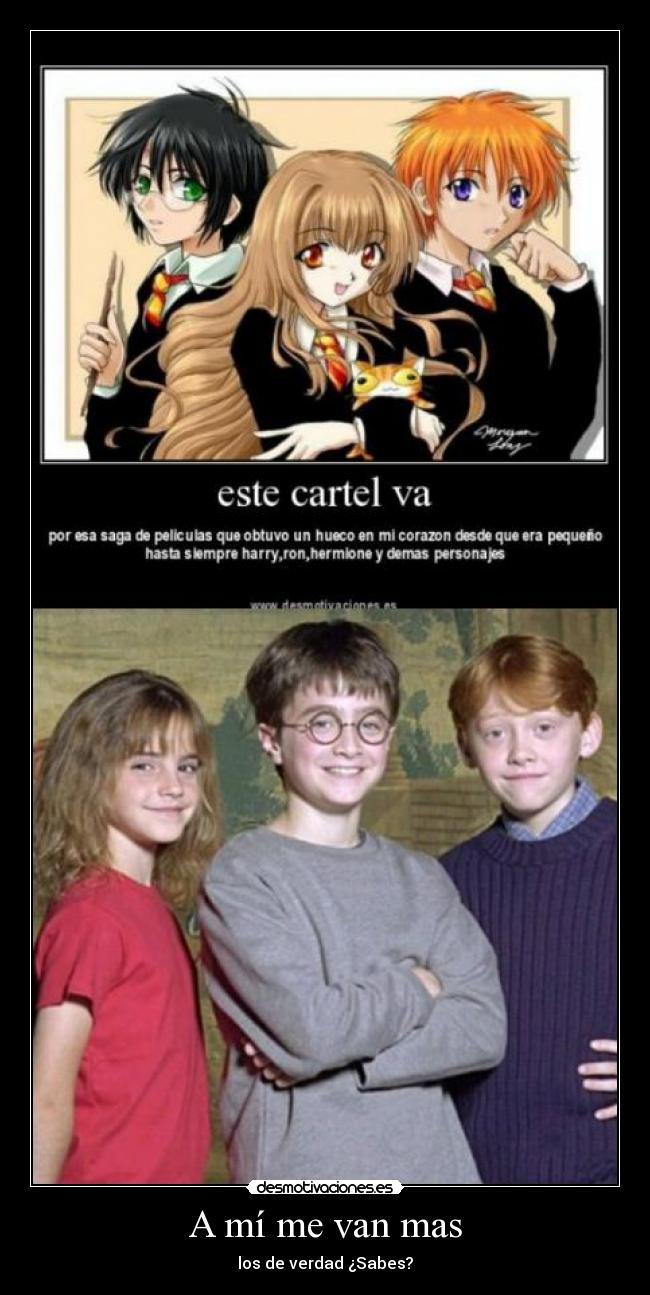carteles harry potter ron weasley hermione granger saga manga verdaderos desmotivaciones