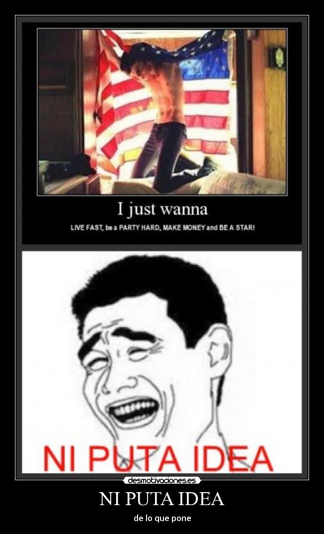 NI PUTA IDEA - de lo que pone