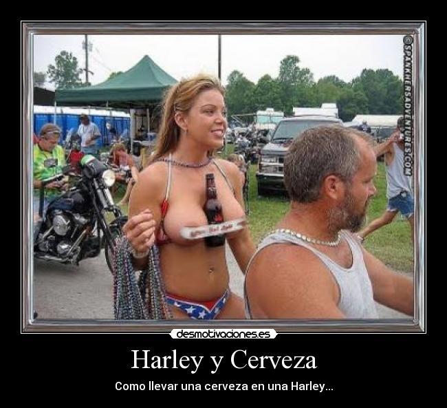 carteles humor divertido gracioso harley cerveza hombre mujer moto desmotivaciones