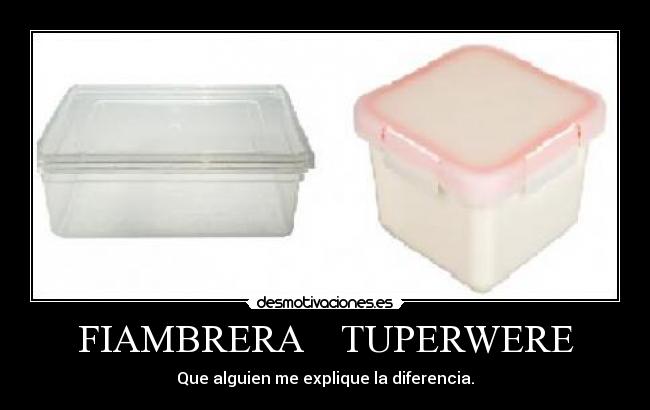 FIAMBRERA TUPERWERE - Que alguien me explique la diferencia.