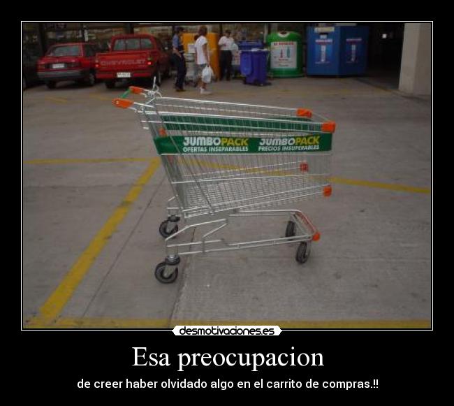 Esa preocupacion - de creer haber olvidado algo en el carrito de compras.!!