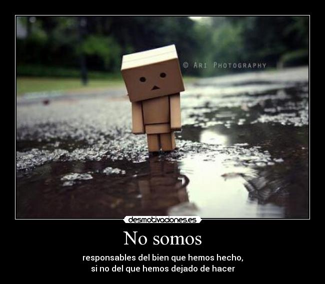 No somos - responsables del bien que hemos hecho,
si no del que hemos dejado de hacer