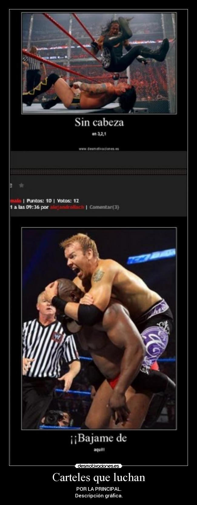 Carteles que luchan - POR LA PRINCIPAL.
Descripción gráfica.